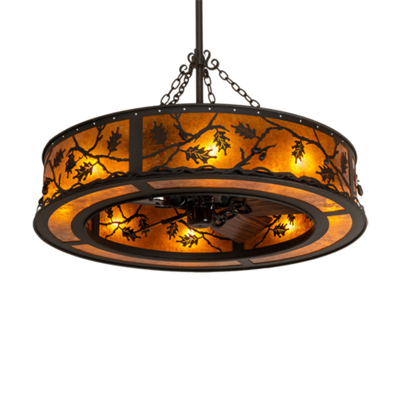 Oak Leaf And Acorn Downrod Ceiling Fan