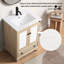 Base de meuble-lavabo en bois de 24 po de largeur, facile à installer, sans lavabo, robinet, poignées ou dessus, charnières dissimulées réglables à six voies avec fermeture en douceur et portes d'armoire florales