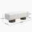 Upholstered Dining Bench For Dining Room, No-Assembly End Of Bed Entryway Bench Ottoman For Bedroom Living Room, White Boucle Fabric Stool Top Wood Leg 300 LBS Weight Capacity-1012367261
