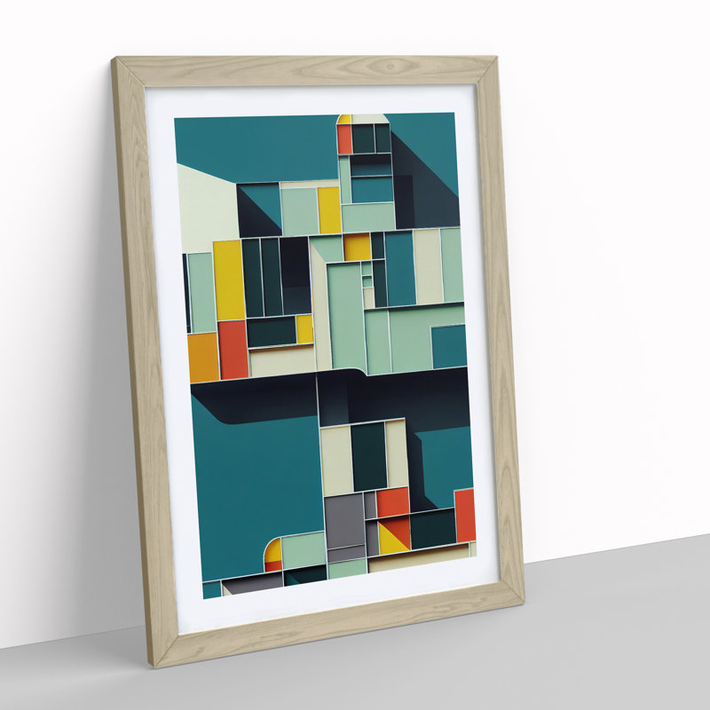 Stacked Architecture - Framed Print, 46cm H x 34cm W x 2cm D, Oak Framed