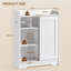 Narrow Bathroom Cabinet with Sliding Doors, Adjustable Shelves and Toilet Paper Holder