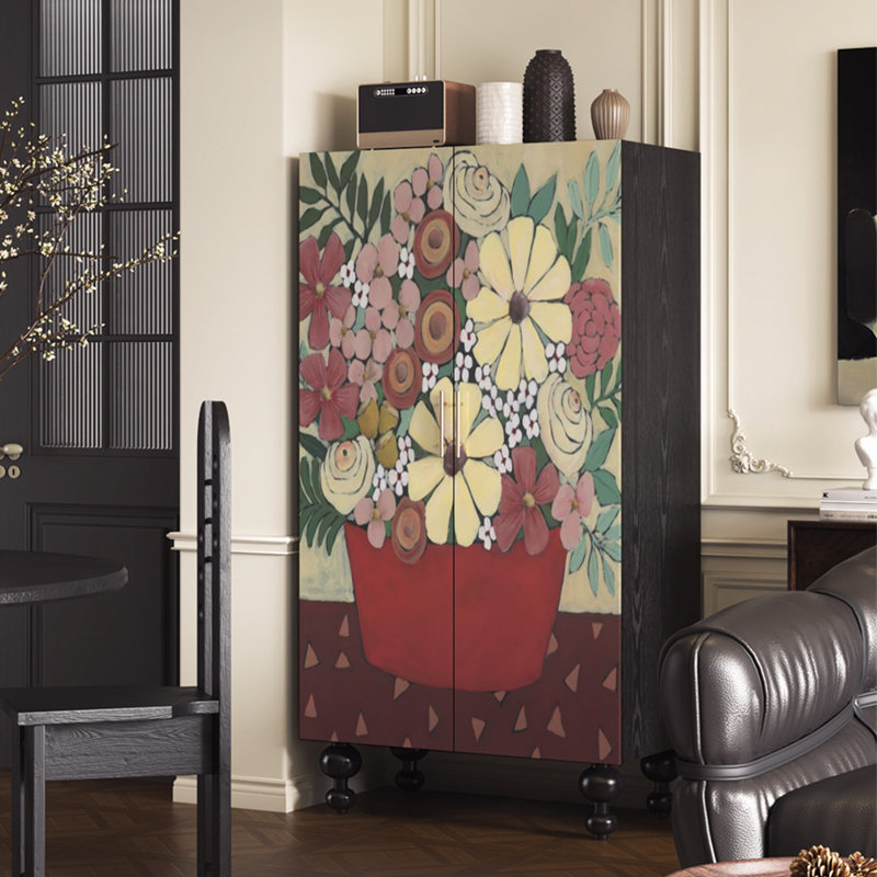 Garde-robe française à motif floral rétro