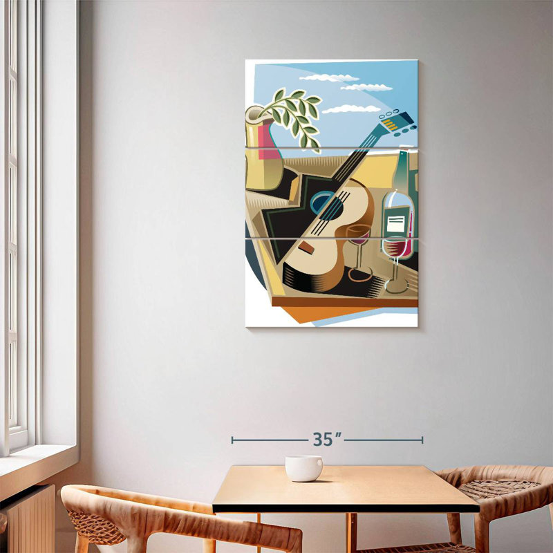 Abarca, guitare et vin, H 57 po x l 36 po