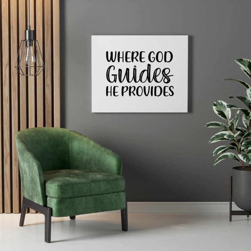 Where God Guides, He Provides - Wrapped Canvas Print, 28cm H x 36cm W