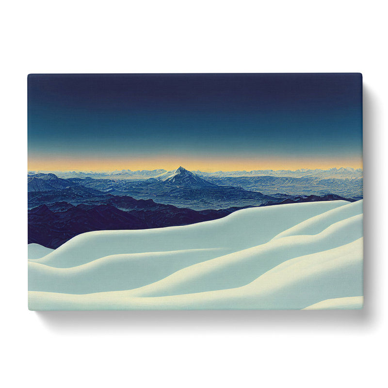 XXX-H1022-WF-10249X Winter Sunrise Over Mountains - Wrapped Canvas Painting