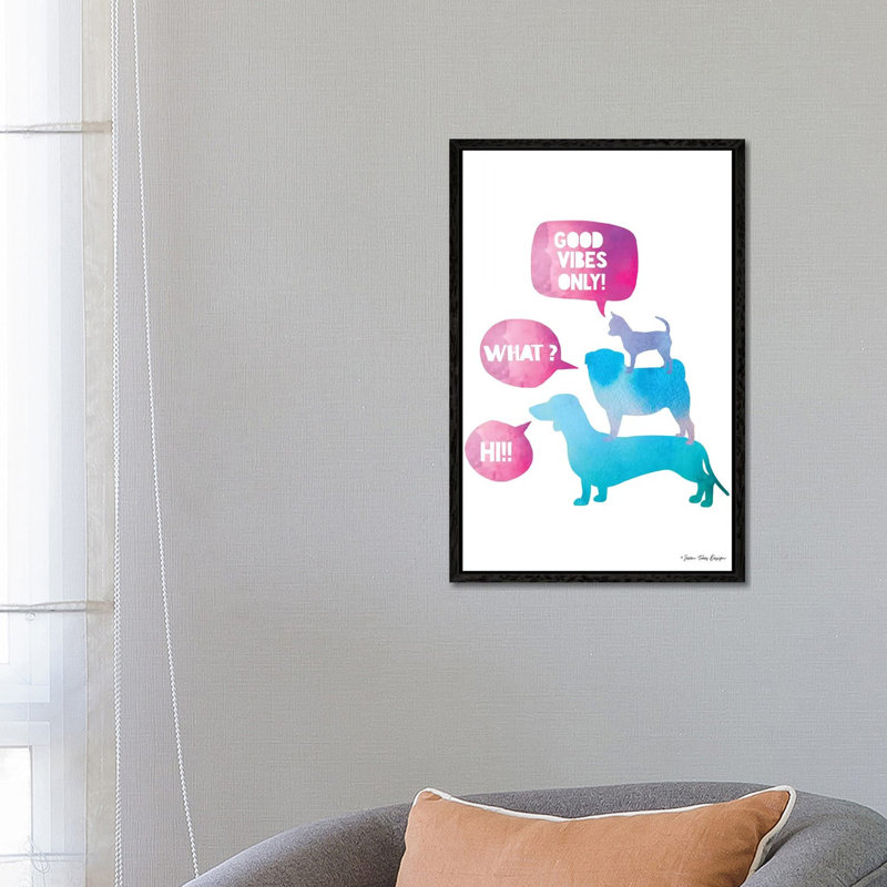 Dogs by Seven Trees Design - Gallery-Wrapped Canvas Giclée on Canvas, 66.04 cm H x 45.72 cm W, Black Floater Frame
