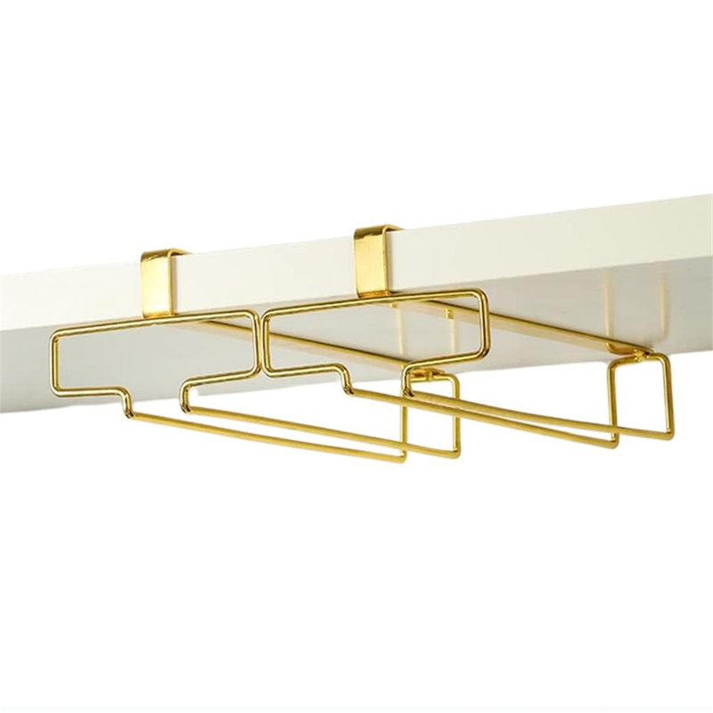 Wall Mounted Wine Glass Rack Gold