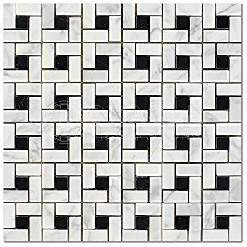 Carreau de mosaïque en marbre 1 "x 2" Carrara