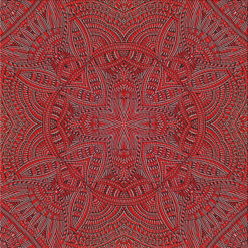 Tapis de zone rouge à motifs Adrastus, Carré 7 pi