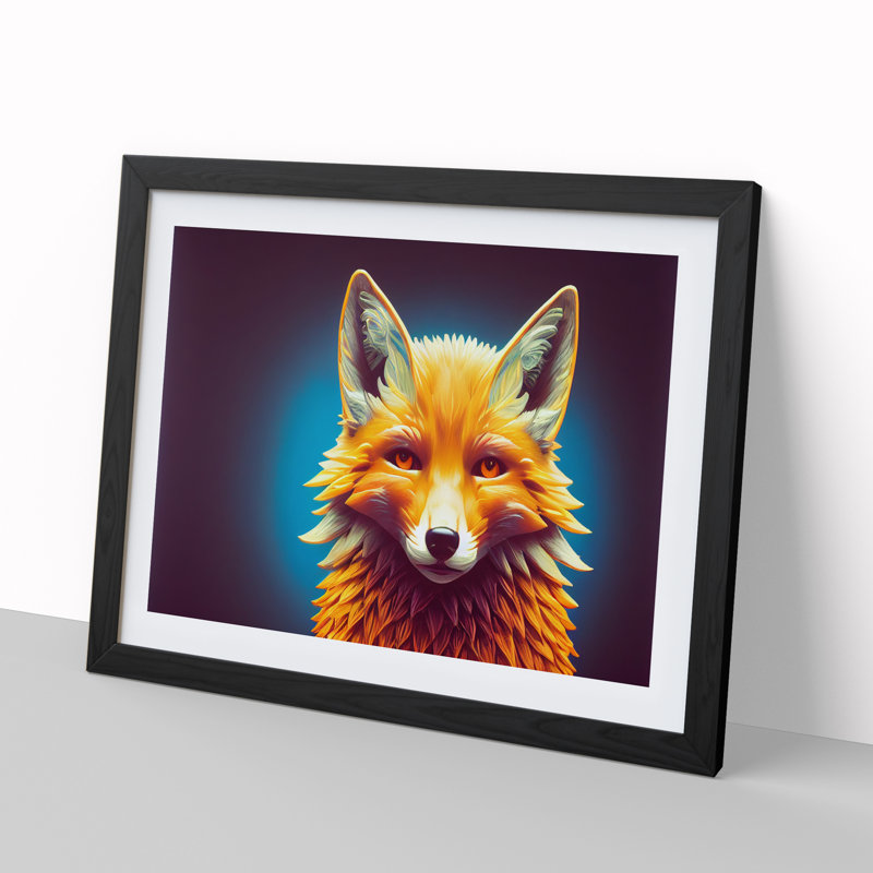Brilliant Fox - Single Picture Frame Print, Black Framed, 46cm H x 64cm W x 2cm D