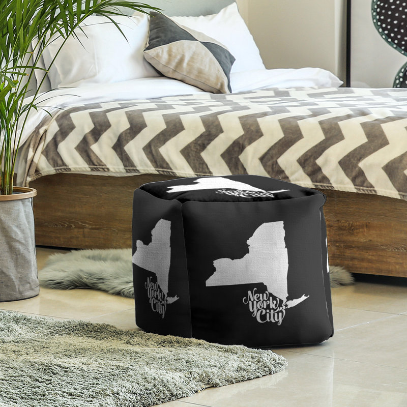 Repose-pieds cubique New York City, Noir