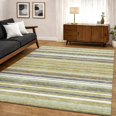 Premium Machine Washable Mayfield AMF2330 Stripes Rug