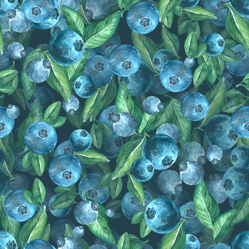 «Texian Blueberries» sur toile, H 12 po x l 12 po