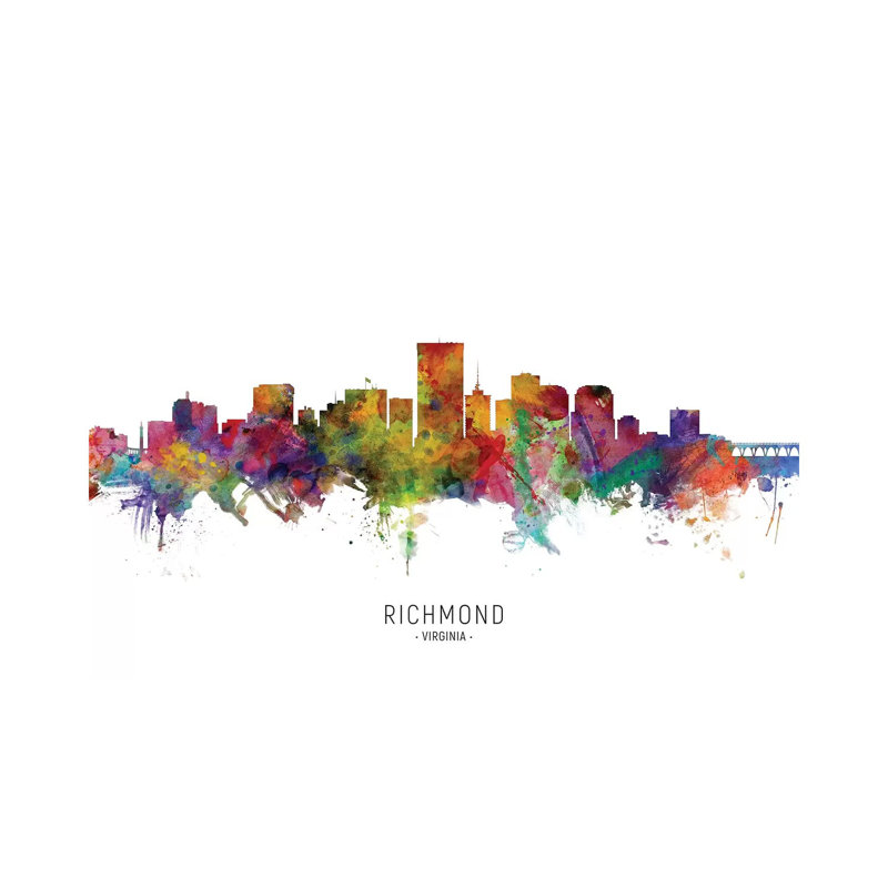 «Richmond Virginia Skyline» par Michael Tompsett, impression sur toile tendue, H 26 po x l 40 po x 1,5 po