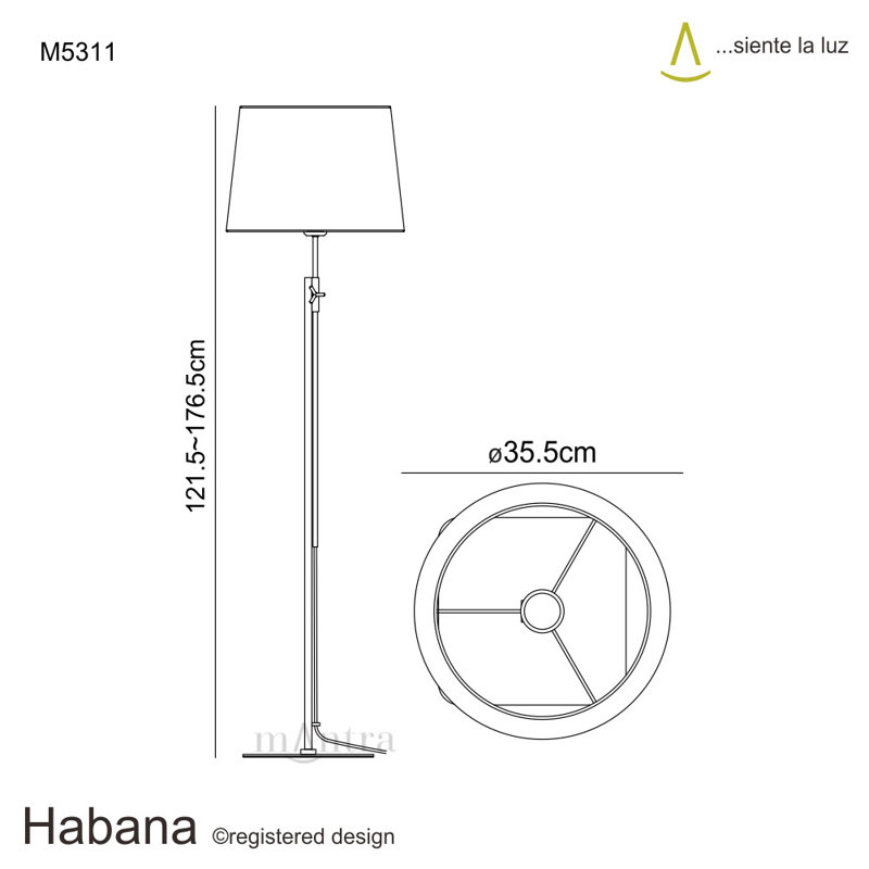 Habana 121.5cm LED Traditional Floor Lamp