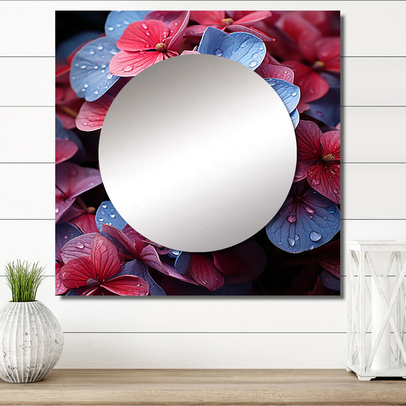 Antwonne - grand miroir d'hortensia harmonie I, 23 po x 23 po