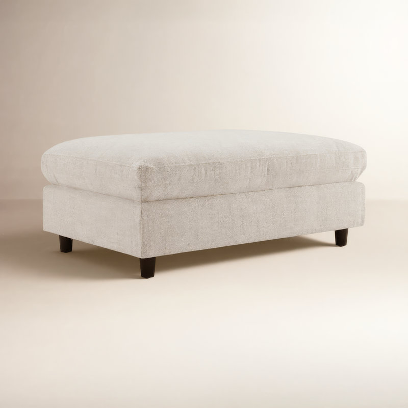 Repose-pieds rectangulaire rembourré 45 po Fleetwood, Tweed blé Nathan