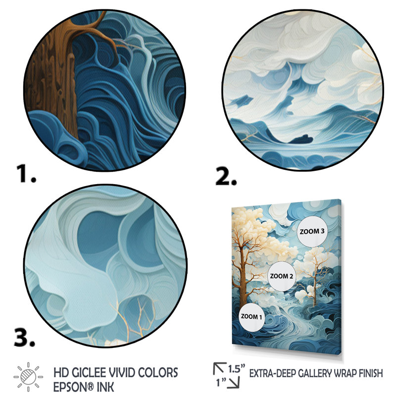 «Jaidalyn Clouds Whispers of Clouds I», reproduction sur toile, Cadre flottant noir, H 44 po x l 34 po x P 1,5 po
