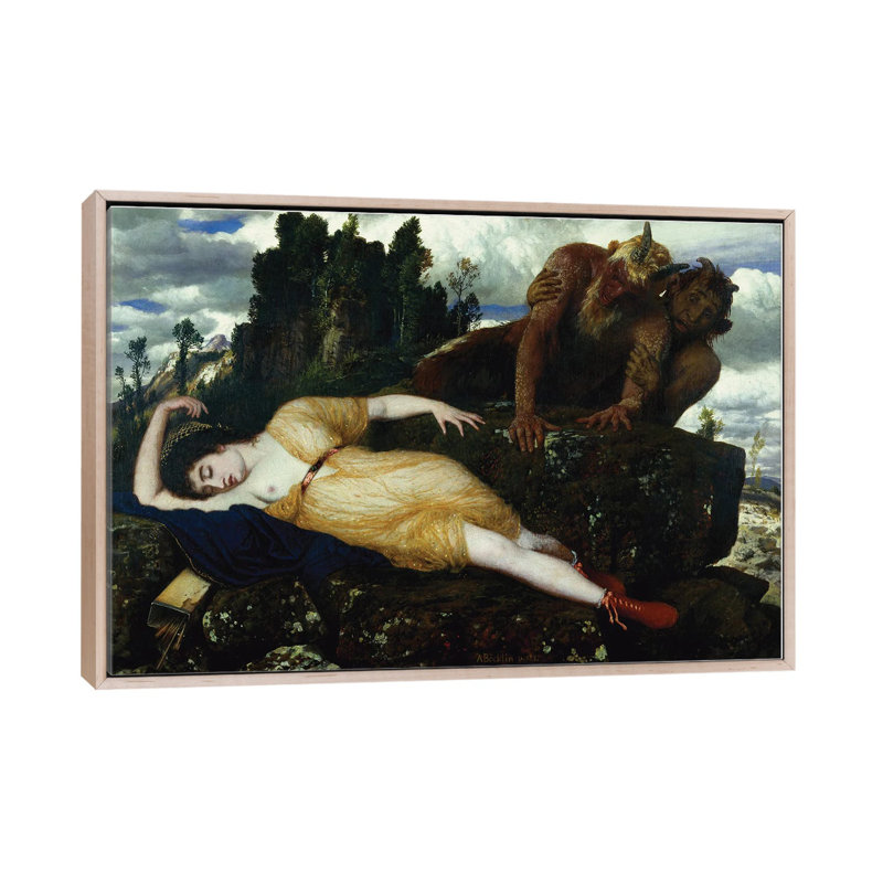 «Sleeping Diana Watched By Two Fauns» - Google Art Project - impression d'art mural - toile encadrée, H 48 po x l 32 po