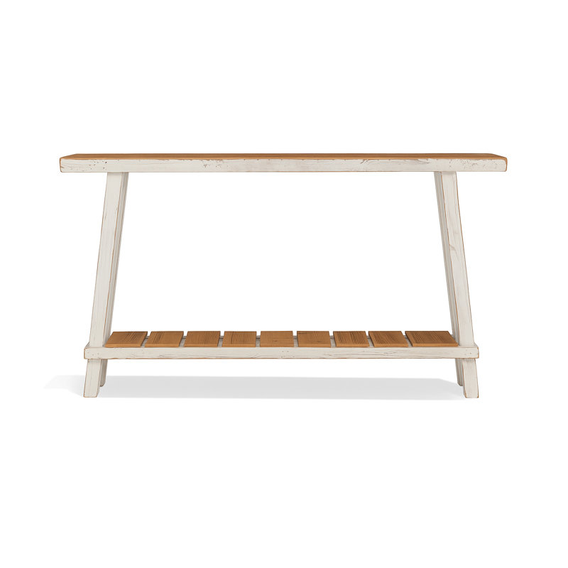 Console surdimensionnée 70x6x36h, Brun / Blanc