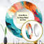 Multicolor Feather Fury - miroir abstrait, miroir mural décoratif rond moderne, impression d'art en métal-99625710