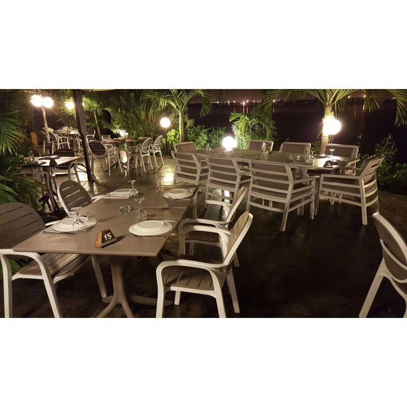 Clip Outdoor Square Dining Table, Dove Gray