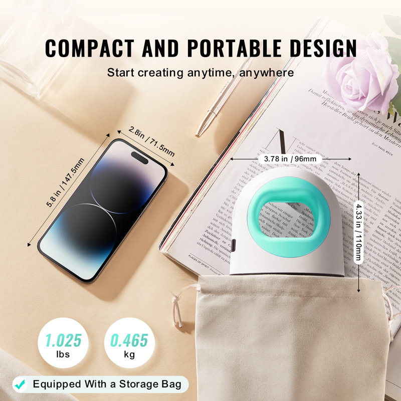 Mini Heat Press Machine Small Portable Heat Transfer Machine Green+White