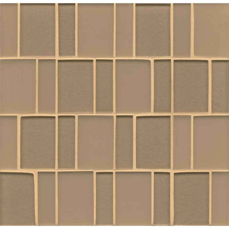 Manhattan Random Sized Glass Mosaic Wall Tile, Golden