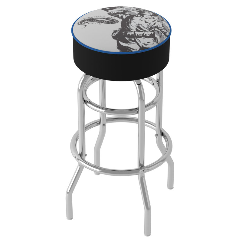Swivel Upholstered Counter Stool with Metal Frame
