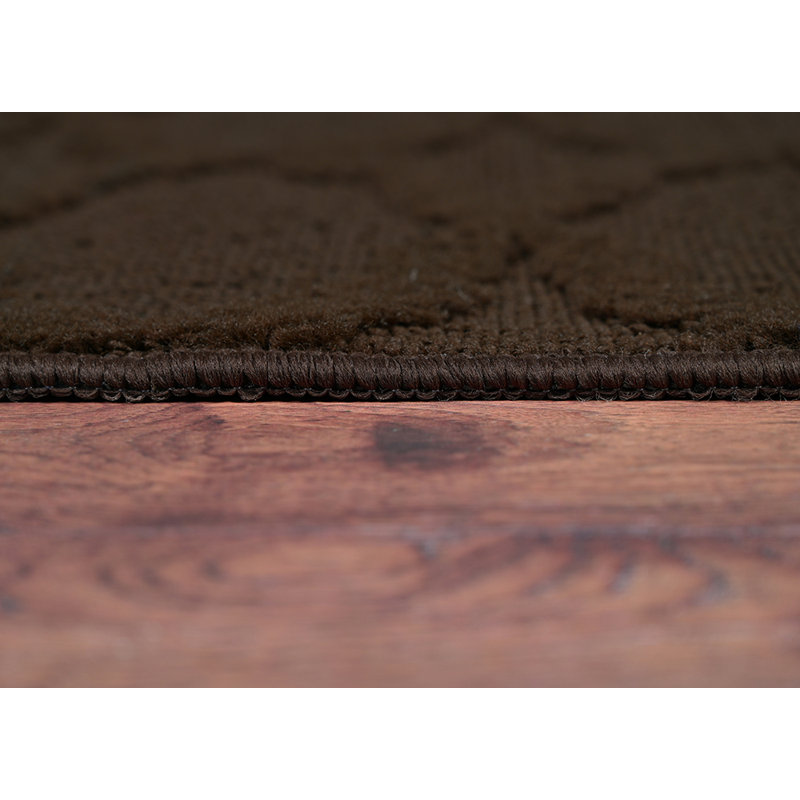 Togut Non-Slip Polypropylene Rectangle Mocha Area Rug, Rectangle 5' x 7'