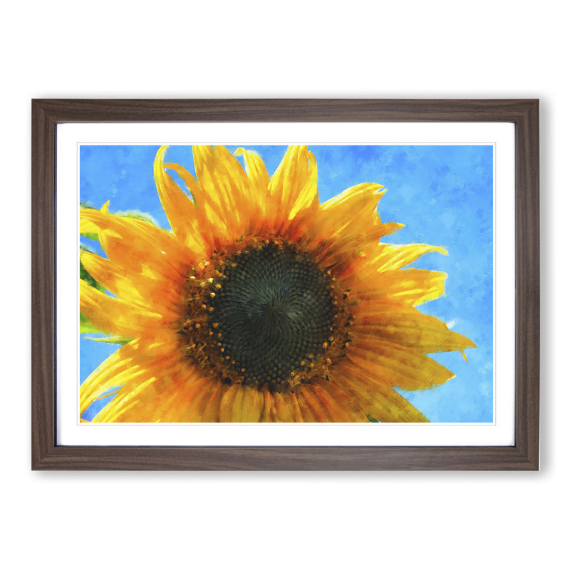 Sunflower Vol.4 - Picture Frame Painting, 36cm H x 48cm W x 2cm D, Walnut Framed