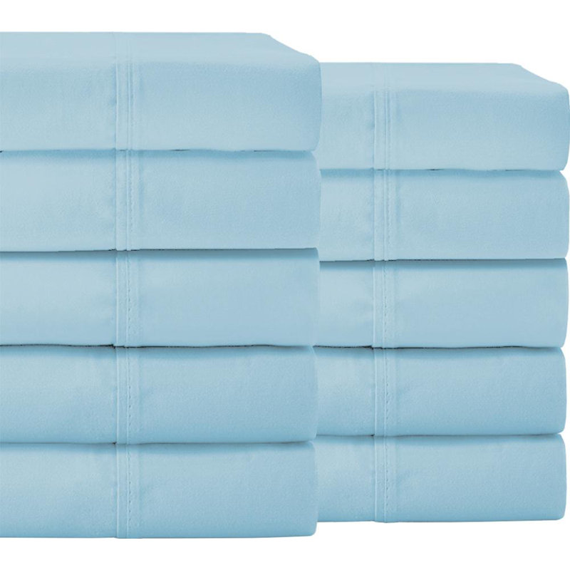 Microfiber Sheet Set, Light Blue, Queen Sheet Set + 10 Fitted Sheet + 20 Pillowcases