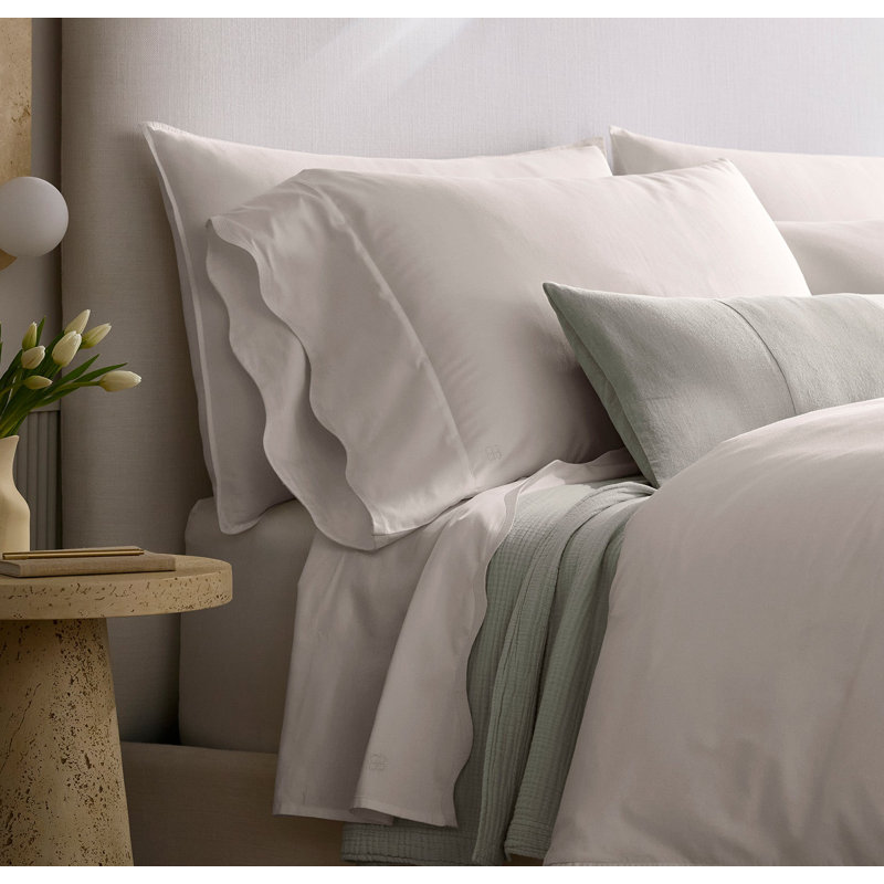 Signature Curved Edge Pillow Case, Standard Pillowcase Pack, White