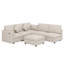 Canapé-lit 86,6 po en forme de U, canapé-lit modulaire confortable en L avec repose-pieds mobile et deux ports USB-118020718