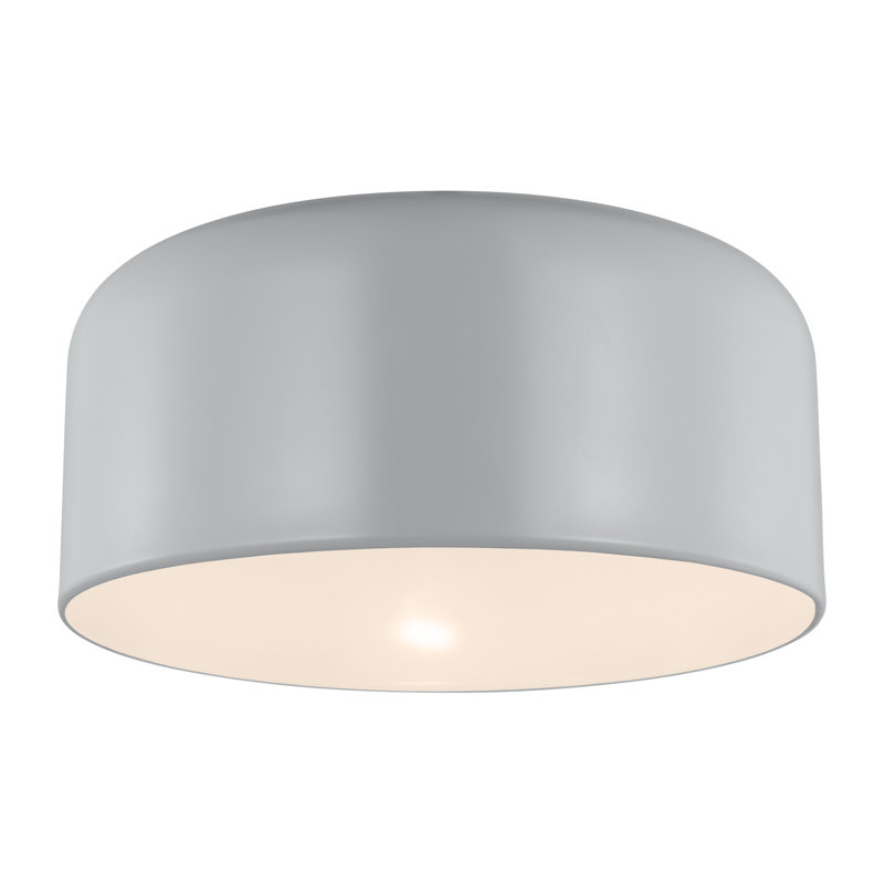 Flush Mount, Matte Gray, 7" H x 13.75" W x 13.75" D