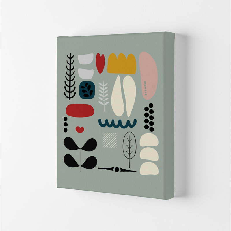 Scandinavian Shapes On Blue Original - Print, No Frame, 42cm H x 30cm W x 1cm D