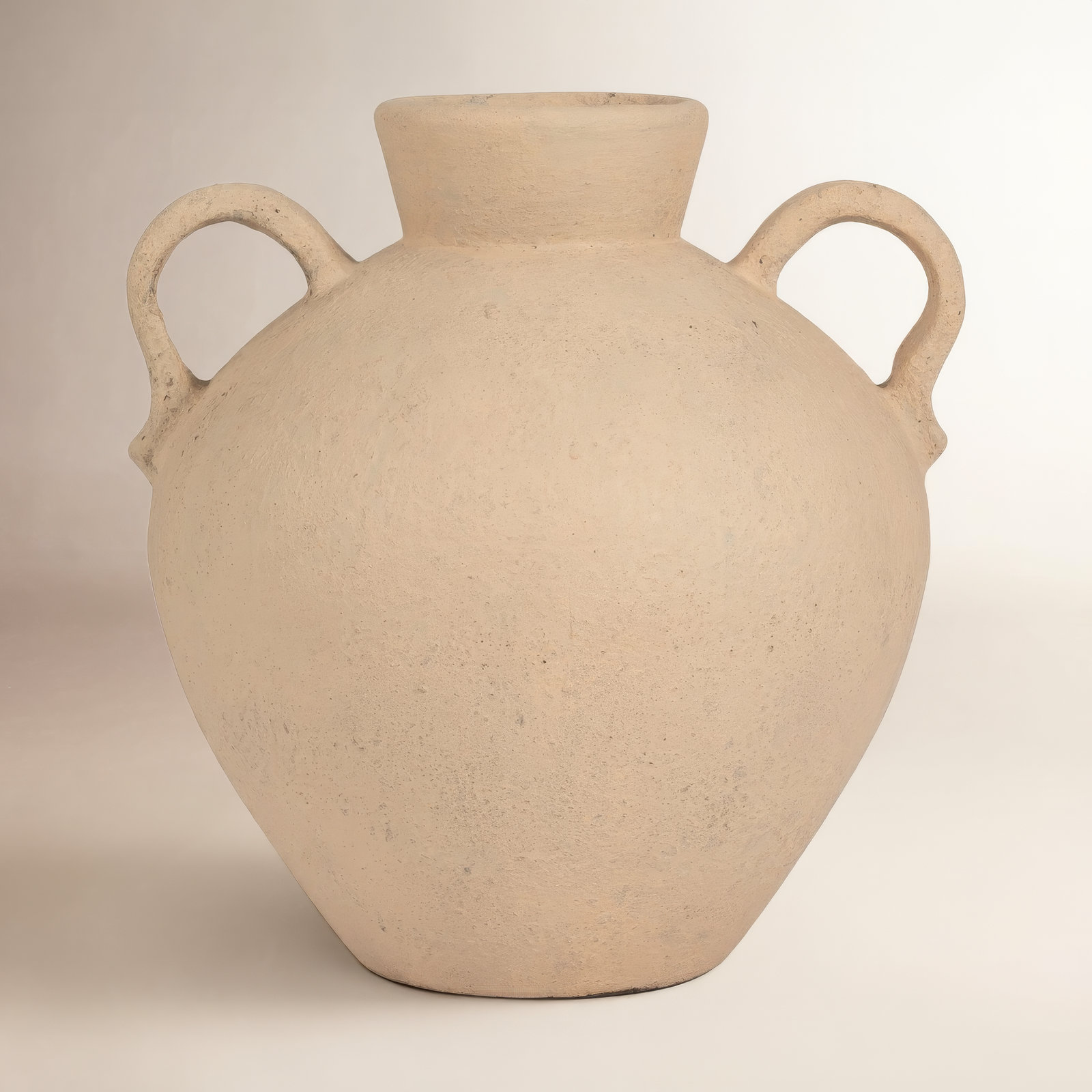 Bronsyn Handcrafted Terracotta Table Vase, Textured Ivory/Beige