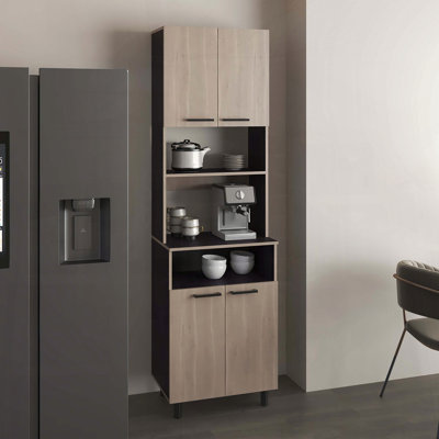 Armoire Otomo avec 5 tablettes et 4 portes gris clair