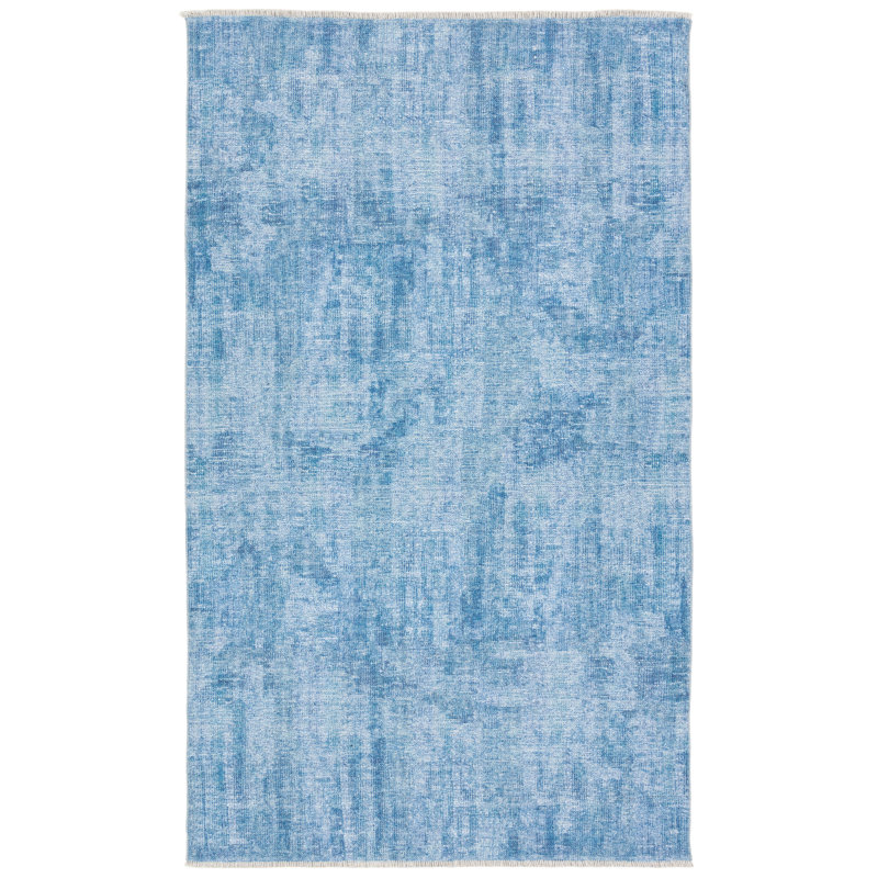 Tapis bleu tissé à la machine Vibe par Jaipur Living Tiaret (2 pi 6 po x 8 pi), Tapis de couloir 2 pi 6 po x 8 pi