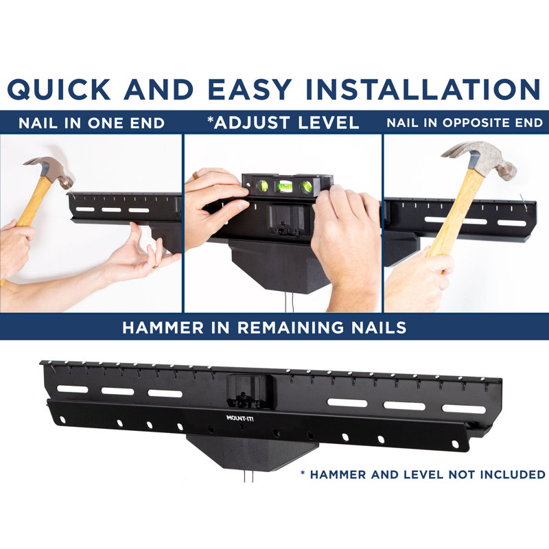 Mount-It! No Stud TV Wall Mount, Low-Profile Tilting Hanger Mount for No Drill Dry Wall Installation