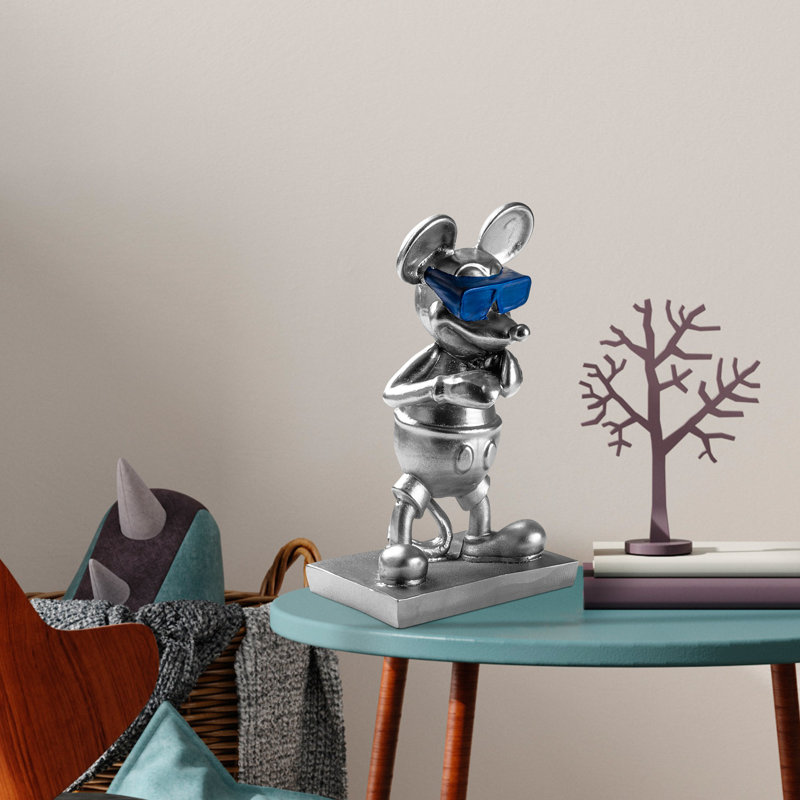 Hand-Painted Decorative Object, Silver & Blue, 7.1 x 12.6 x 4.7 inches | 100% Polyester, Lightweight at 2.3 lbs | Unique Color Variations for Home Decor | Perfect Accent Piece for Modern Interiors