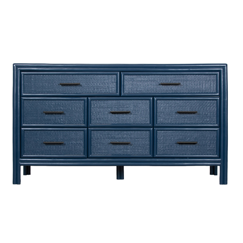 Aruba 8 - Drawer Dresser, Navy Blue/Black