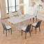 Ensemble de table de salle à manger extensible de 62,99 à 78,74 po pour 2 à 8 personnes, équipé de 6 chaises de salle à manger rembourrées en tissu polyuréthane épais, d'une table de salle à manger spacieuse, d'une table et de chaises de cuisine, avec des pieds en U-35951130-35951131