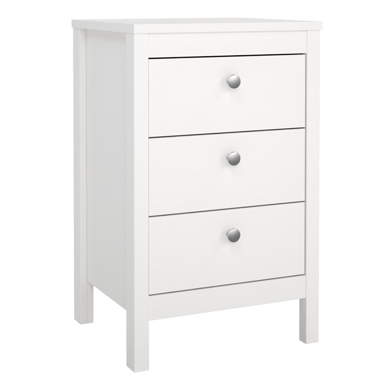 Reeni 43.8cm W Plywood / Laminate Board Bedside Table, White