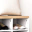 21 bancs à chaussures et portemanteaux, 9 paires de rangement pour la chambre à coucher, vestibule, organisation de couloir, blanc, conception de tablette, rangement décoratif, arbre de construction en panneau de particules