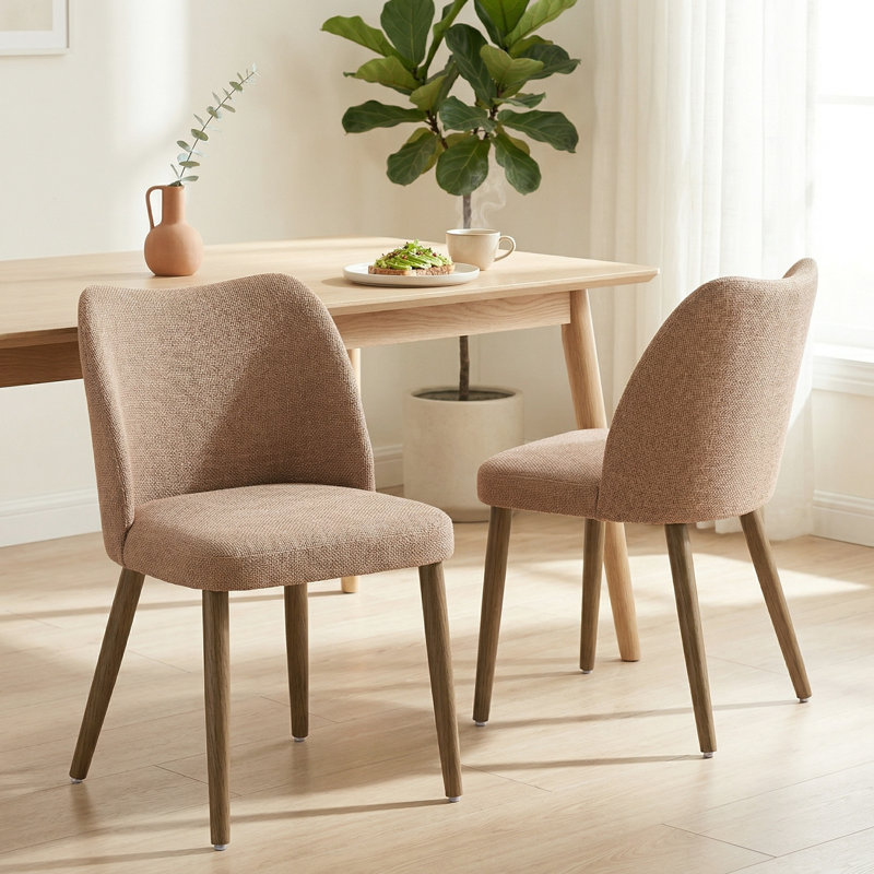 Solid Wood Side Chair, Brown, Brown