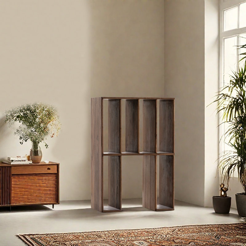 Petite bibliothèque de rangement de style italien, Marron foncé