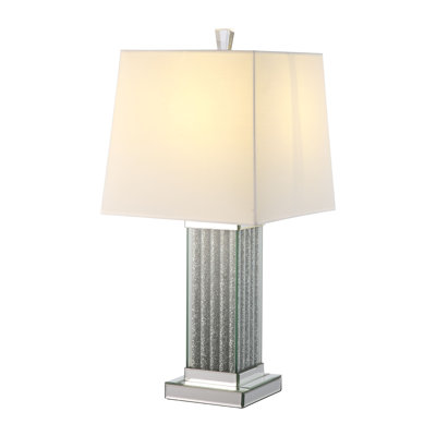 Eilonwy Glam 30'' H Mirrored Table Lamp with Faux Stones in Grey and White