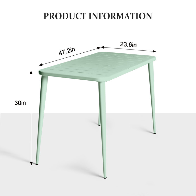 Medzarents Rectangular Steel Outdoor Table