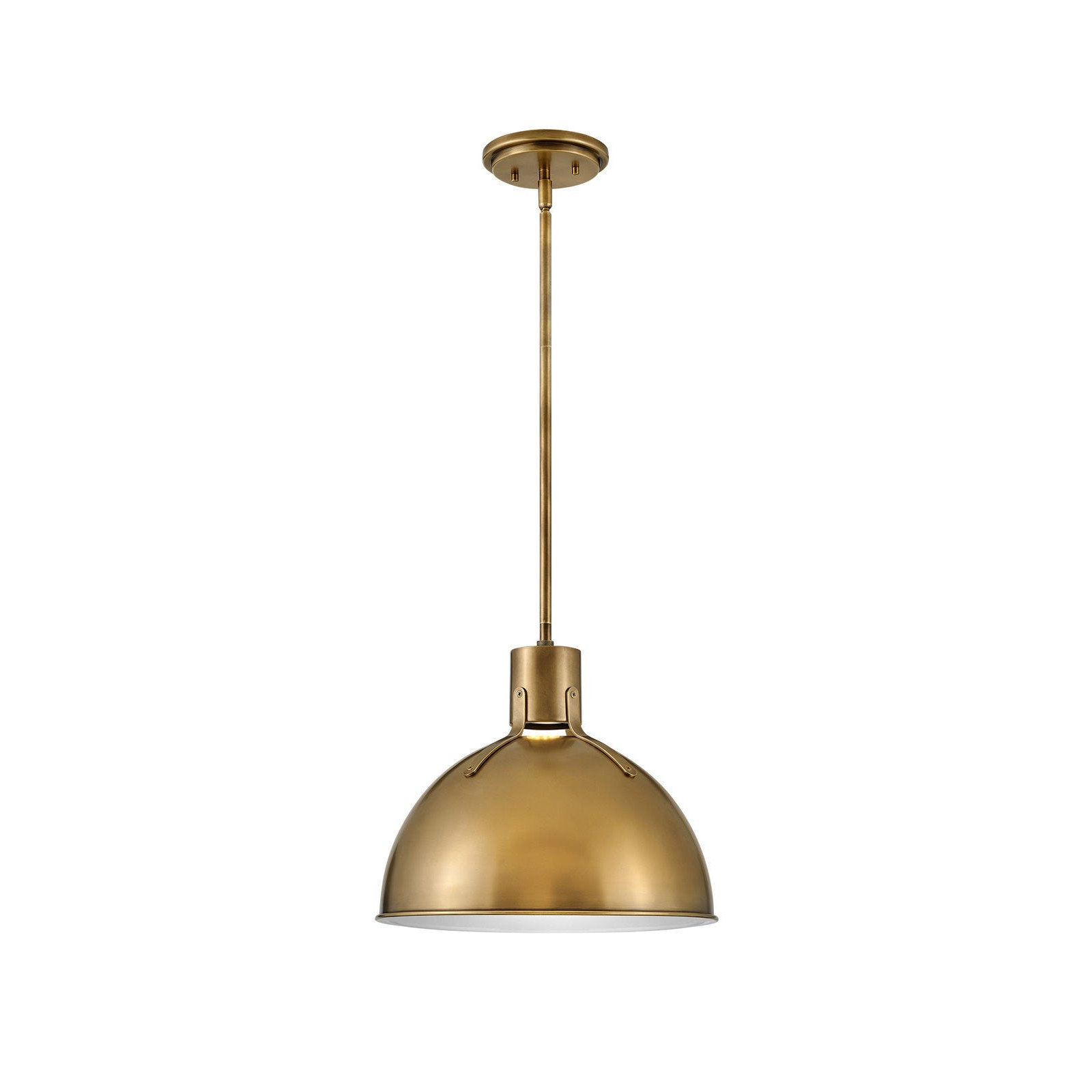 Clendon 1 - Light Single Dome Pendant, 12.25" H x 14" W x 14" D, Heritage Brass, Heritage Brass